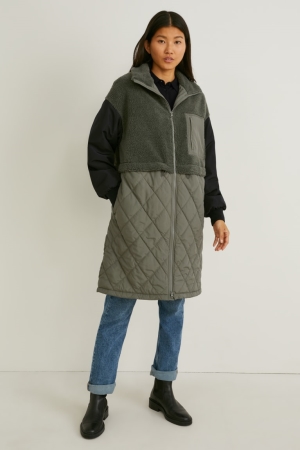 Abrigos C&A Parka Recycled Verde Oscuro | FLIHBX-174