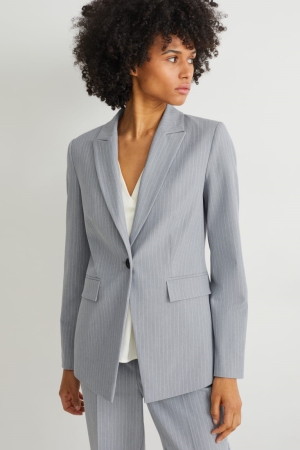 Blazers C&A Business Blazer- Regular Fit 4 Way Stretch Gris Claro | PROADH-357