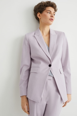 Blazers C&A Business Blazer- Regular Fit 4 Way Stretch Moradas Claro | YASWMP-851