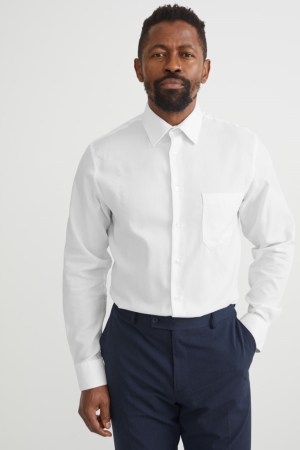 Camisas C&A Business Regular Fit Kent Collar Recycled Blancas | DQHTWA-508