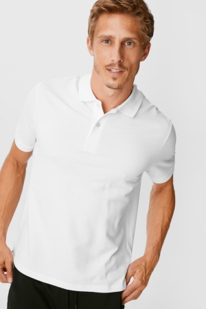 Camisas C&A Multipack Of 2 Polo Organic Algodon Blancas | UGBWFI-645