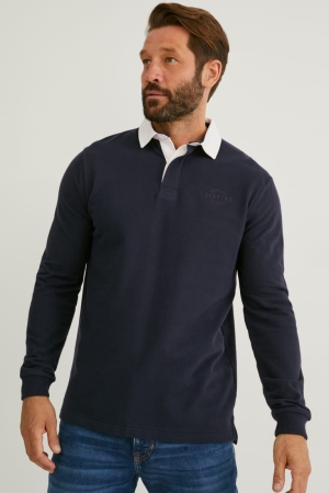 Camisas C&A Polo Azules Oscuro | ALEMRU-143