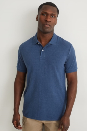 Camisas C&A Polo With Organic Algodon Azules Oscuro | KJCRHX-935