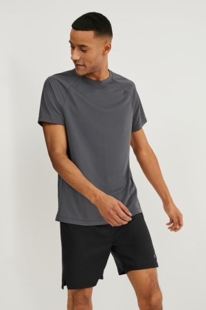 Camiseta C&A Active4 Way Stretch Gris Oscuro | JBGWYV-321