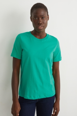 Camiseta C&A BasicOrganic Algodon Verde | VARGBU-065