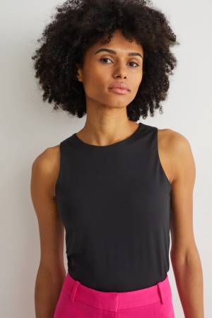 Camiseta C&A Basic Body Negras | QFIKBN-125