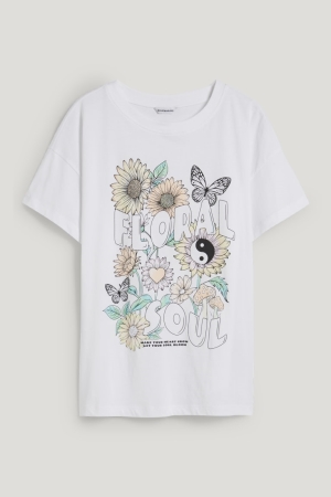 Camiseta C&A Clockhouse Blancas | JEXKTH-705