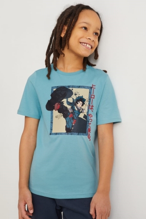 Camiseta C&A My Hero Academia Sleeve Turquesa | XHBGCF-120