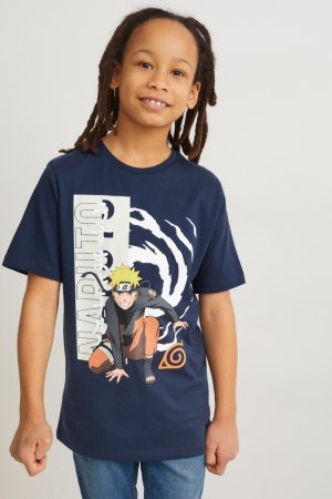 Camiseta C&A Naruto Sleeve Azules Oscuro | LRGHJZ-362