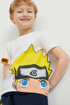 Camiseta C&A Naruto Sleeve Blancas | NWHYEM-879