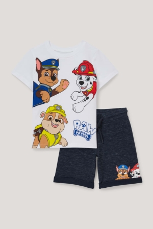 Camiseta C&A Paw Patrol Set Sleeve And Sweat 2 Piece Blancas | YBNWCK-639