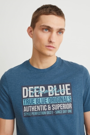 Camiseta C&A With Recycled Polyester Azules Oscuro | EWBMDJ-472