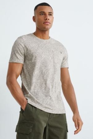 Camiseta C&A With Recycled Polyester Beige | RBKWEQ-174