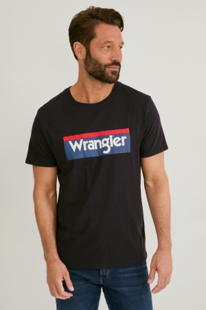 Camiseta C&A Wrangler Negras | RAWVSO-765