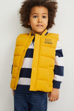 Chaquetas C&A Acolchado Gilet Recycled Amarillo | PVMAIU-651