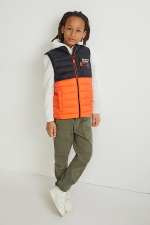 Chaquetas C&A Acolchado Gilet Recycled Naranjas | VRXEHM-870