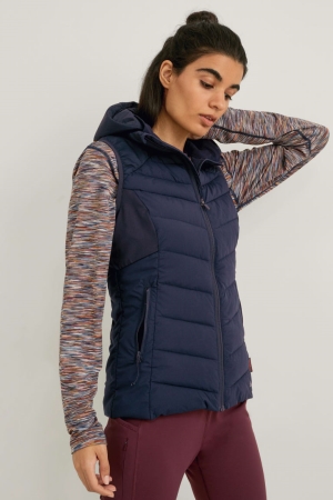 Chaquetas C&A Acolchado Gilet With Hood Thermolite® Ecomade Azules Oscuro | VQFEXL-026