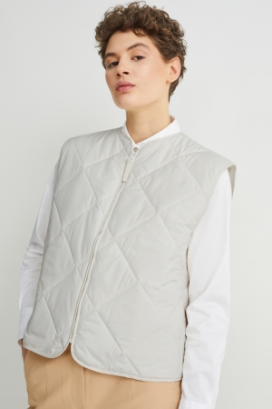 Chaquetas C&A Acolchado Gilet With Recycled Polyester Blancas | FQNUPL-751