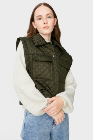 Chaquetas C&A Clockhouse Acolchado Gilet Verde Oscuro | JBUXRM-018