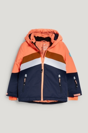 Chaquetas C&A Ski With Hood Recycled Blancas Naranjas | LSAEKH-047