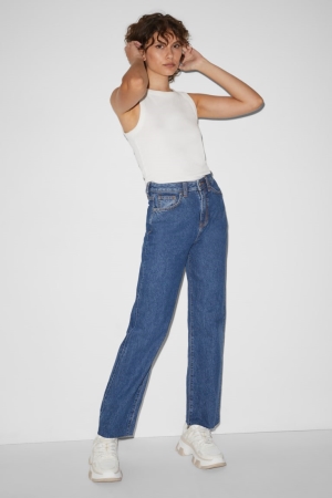 Jeans C&A Clockhouse Loose Fit High Cintura Azules | AKLJRE-150