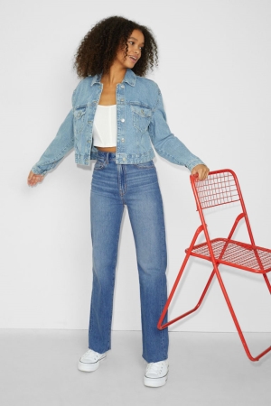 Jeans C&A Clockhouse Loose Fit High Cintura Azules | WBRYPZ-189