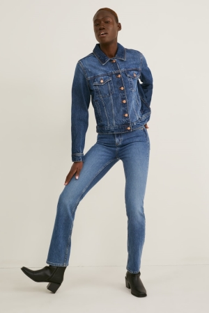 Jeans C&A Directo High Cintura Azules | DOYXBE-417