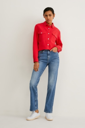 Jeans C&A Directo High Cintura Azules | LJKBZC-235