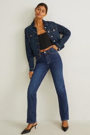 Jeans C&A Directo High Cintura Lycra® Azules | SBZFWC-159