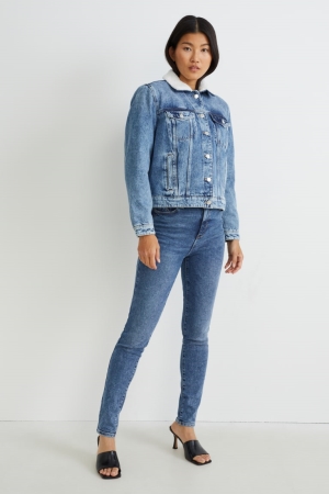 Jeans C&A Flaco High Cintura Lycra® Azules | ZFNIBP-128