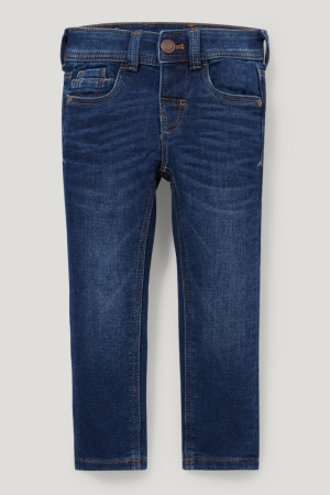 Jeans C&A Flaco Jog Denim Organic Algodon Azules Azules Oscuro | UHTSQA-945