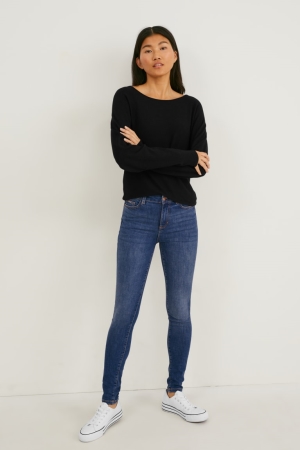 Jeans C&A Flaco Mid-rise Cintura Lycra® Azules | LOYSAU-594