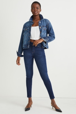 Jeans C&A Flaco Mid-rise Cintura Lycra® Azules | PJOHWB-873