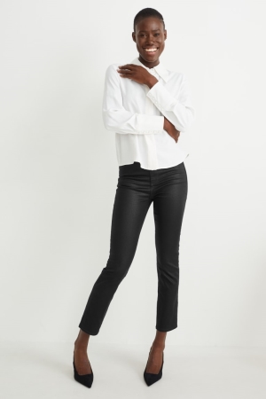 Jeans C&A Slim High Cintura Lycra® Negras | OUAHQX-276