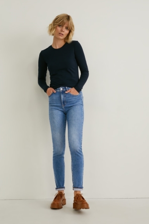 Jeans C&A Slim High Cintura Lycra® Recycled Azules Azules Claro | USMAPJ-809