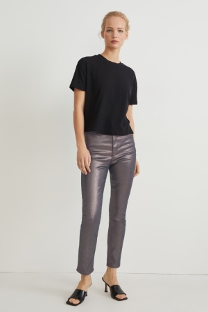 Jeans C&A Slim High Cintura Lycra® Shiny Marrones | VESWBT-436