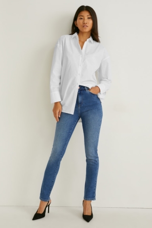 Jeans C&A Slim High Cintura Recycled Azules | RAONIJ-524