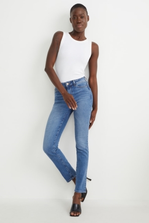 Jeans C&A Slim Mid-rise Cintura Lycra® Recycled Azules | QOSZGM-102