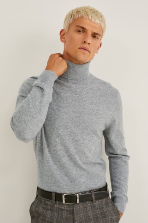 Jerséis C&A Cashmere Polo Neck Gris | LVRAOE-812