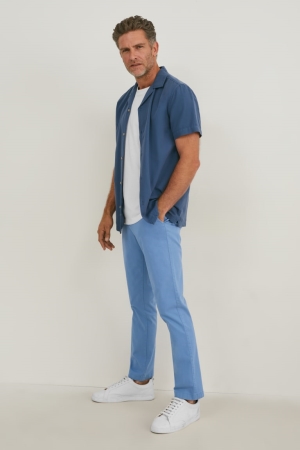 Pantalones C&A Chinos Regular Fit Lycra® Azules | WAJNSZ-782