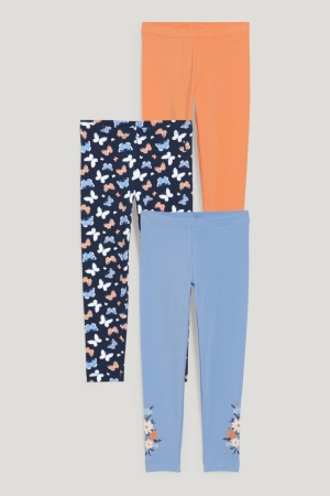 Pantalones C&A Multipack Of 3 Leggings Azules | IGYDJN-517