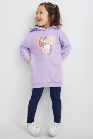 Pantalones C&A Unicorn Set With Hood And Leggings Moradas Claro | PAMIXF-506