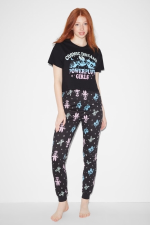 Ropa De Dormir C&A Clockhouse Pyjamas Powerpuff Girls Negras | QECDPK-478