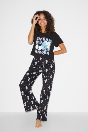 Ropa De Dormir C&A Clockhouse Pyjamas The Smurfs Negras | SKEGXB-876