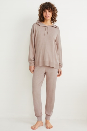 Ropa De Dormir C&A Encapuchado Gris Marrones | GRMPYS-520