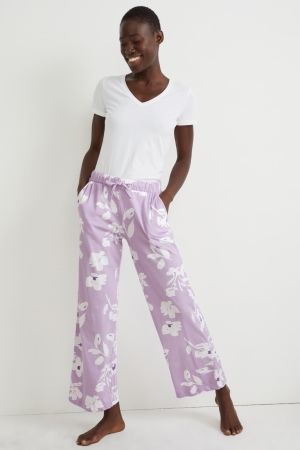 Ropa De Dormir C&A Pyjama Bottoms Floral Moradas Claro | WZNQKI-197