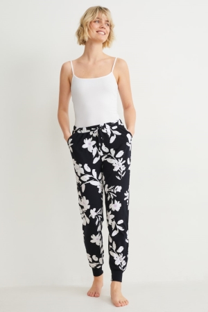 Ropa De Dormir C&A Pyjama Bottoms Floral Azules Oscuro | ZTFKYD-573