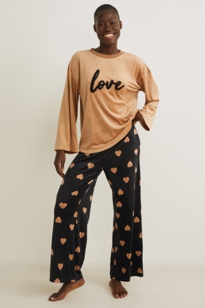 Ropa De Dormir C&A Pyjamas Negras Beige | XREIOQ-637