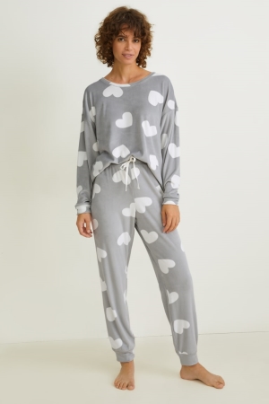 Ropa De Dormir C&A Pyjamas Patterned Gris | GOLFWH-512