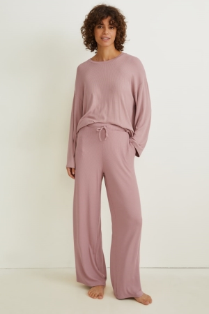 Ropa De Dormir C&A Pyjamas Rosas Oscuro | KLNVAI-793